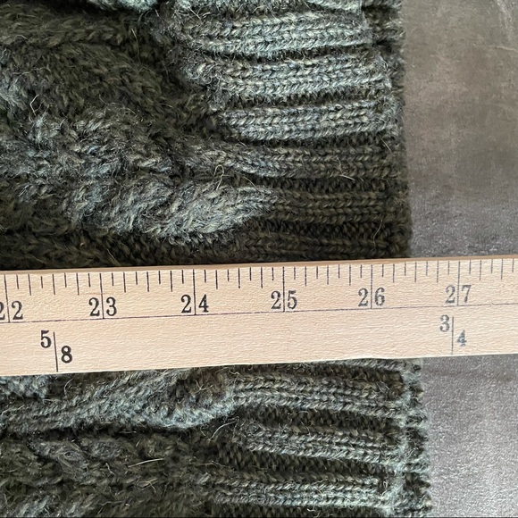 Inis Crafts Merino Wool Green Cable Knit Shawl Collar Pullover Sweater Men’s M - Picture 8 of 8
